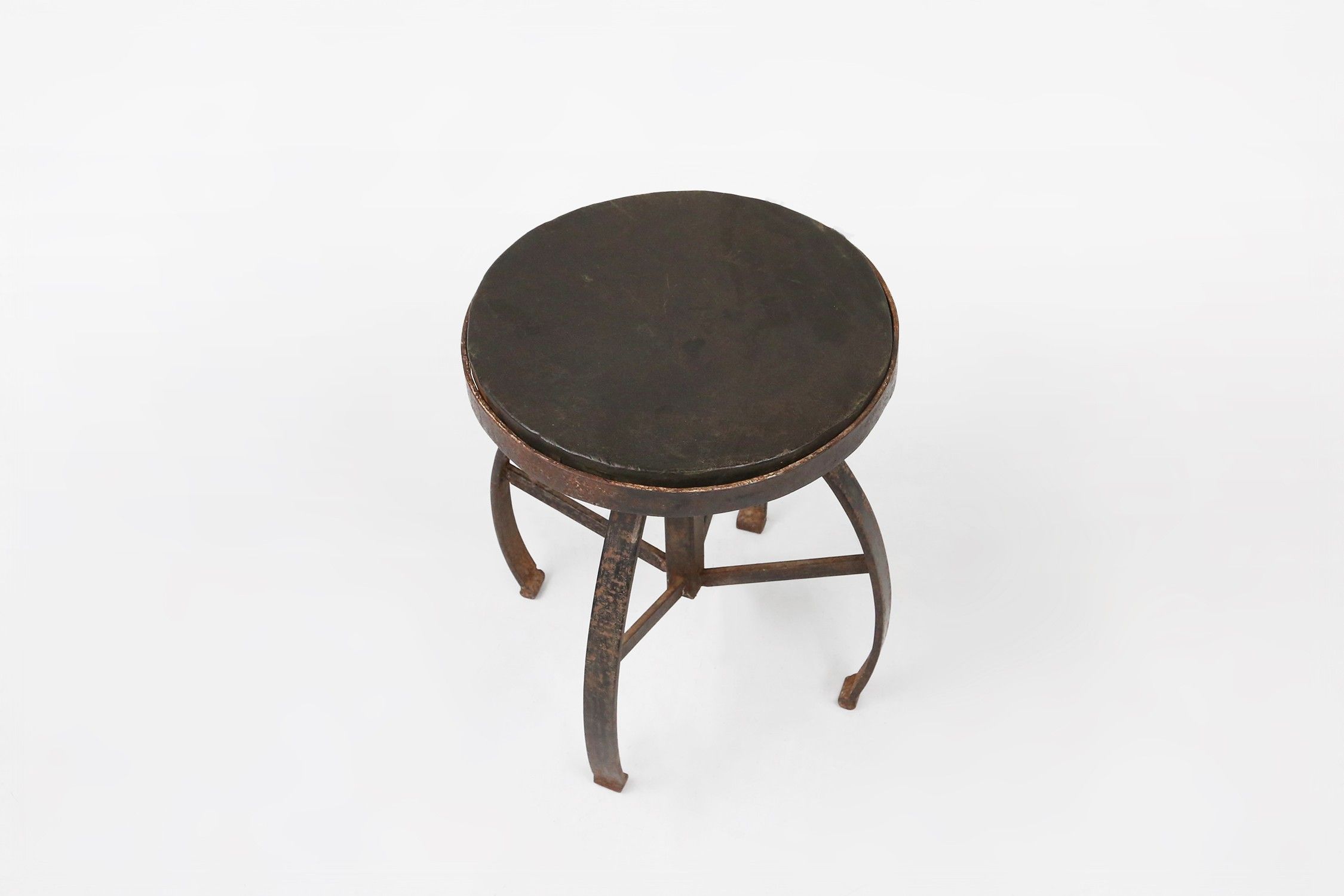 Set of 2 Industrial Black Metal Stools with Frame, France, 1920sthumbnail